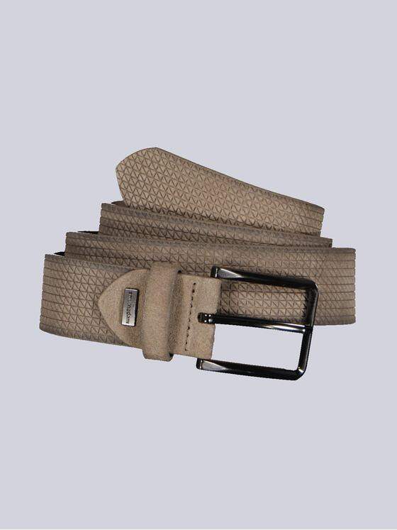 emilio adani Herren Ledergürtel strukturiert Beige 35753