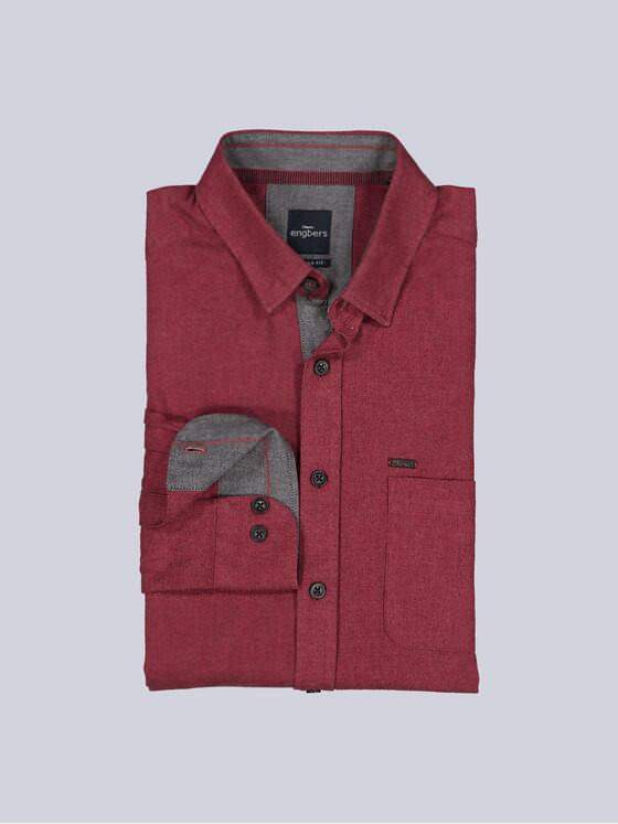 engbers Herren Lnagarm-Hemd uni Feuerrot 39321