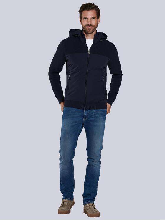 engbers Herren Strickjacke mit Kapuze Blau 36096