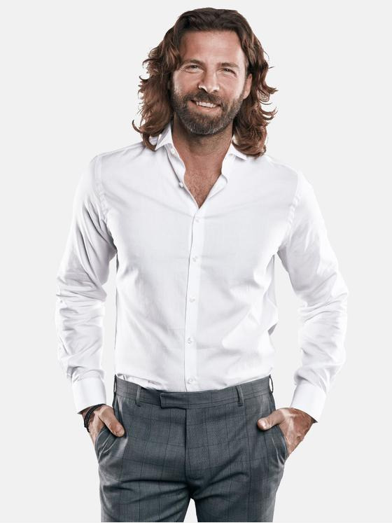 emilio adani Herren Hemd aus merzerisierter Qualität Weiß 29522