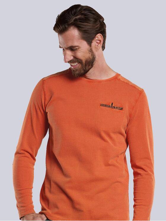 engbers Herren Langarm-Shirt strukturiert Orange 34164