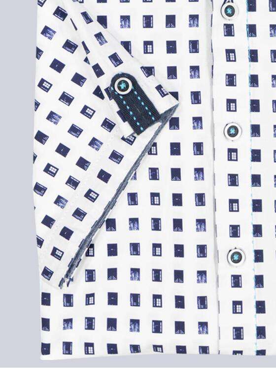 engbers Herren Kurzarm-Hemd gemustert Marineblau 38950