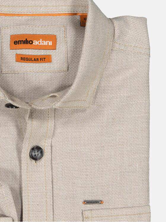 emilio adani Herren Langarm-Hemd regular Beige 36855