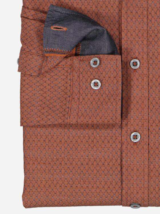 engbers Herren Langarm-Hemd strukturiert Orange 37635