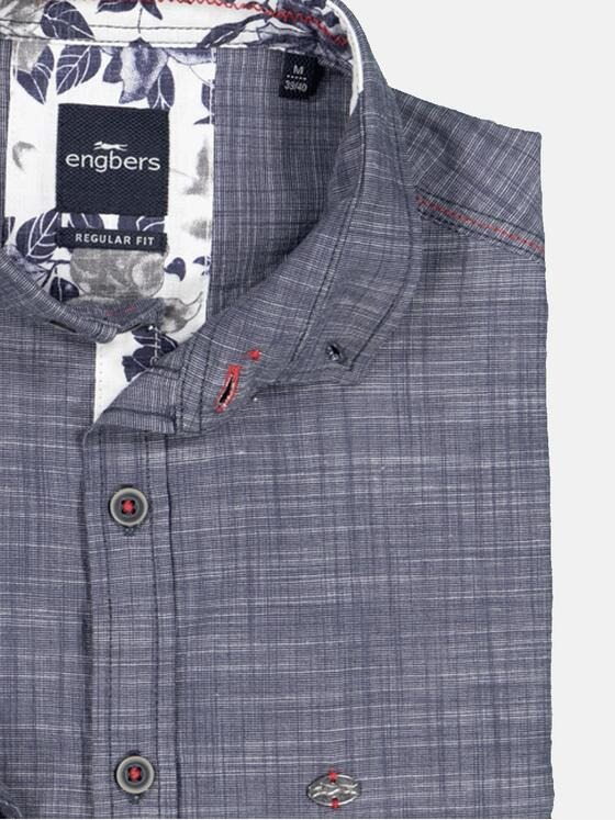 engbers Herren Kurzarm-Hemd uni Blau 35213