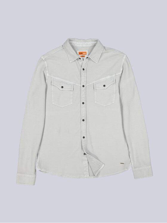 emilio adani Herren Langarm-Shirt mit Polo-Kragen Grau 36802