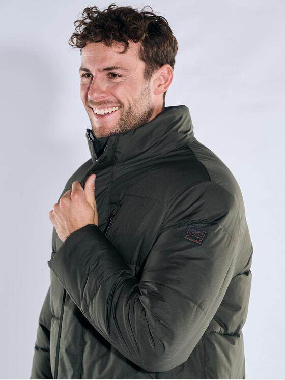 emilio adani Herren Mantel mit abnehmbarer Kapuze Oliv 39526