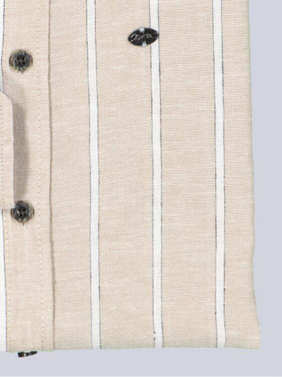 engbers Herren Langarm-Hemd aus Halbleinen Beige 38486