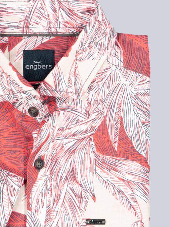 engbers Herren Kurzarm-Hemd gemustert Hellrot 38672