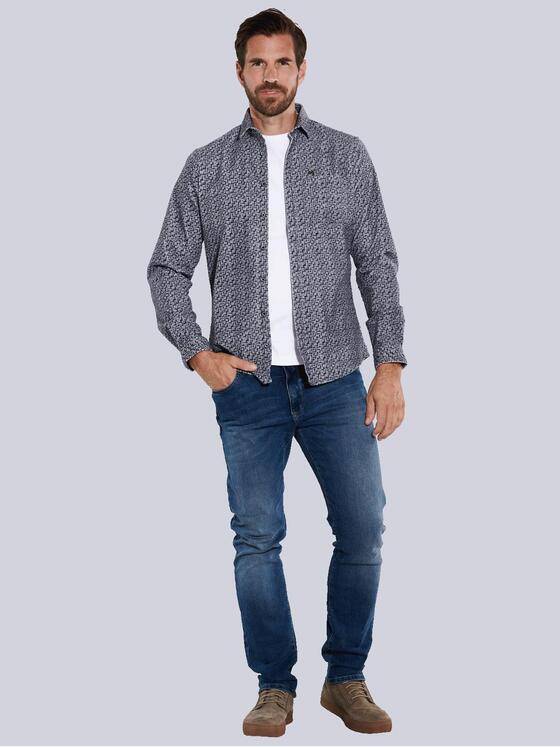 engbers Herren Langarm-Hemd aus Babycord Grau 35539