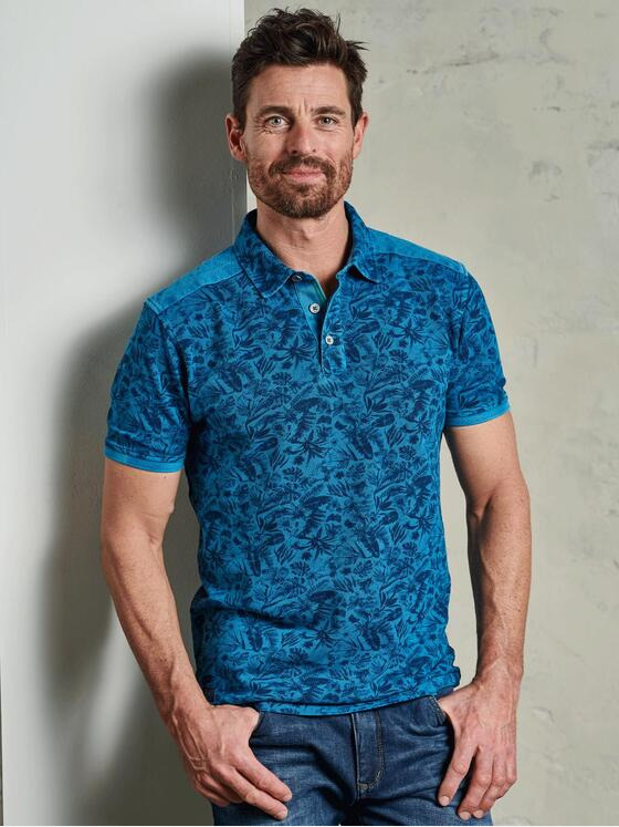 engbers Herren Polo-Shirt gemustert Brilliantblau 32711