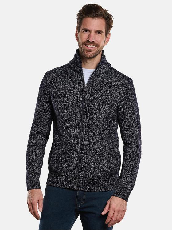 engbers Herren Strickjacke meliert Schwarz 33853