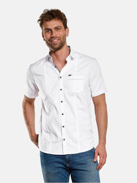 engbers Herren Kurzarm-Hemd gemustert Naturweiss 33254
