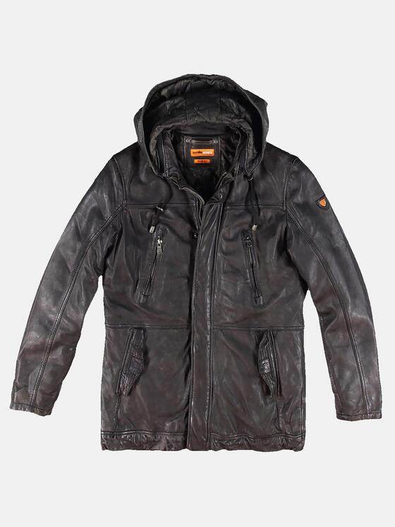 emilio adani Herren Lederjacke Schwarzbraun 30773