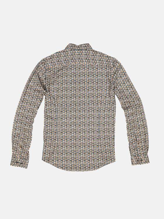 emilio adani Herren Langarm-Hemd gemustert Orange 33669
