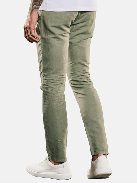 emilio adani Herren Chino mit Leinen-Anteil Grün 33166