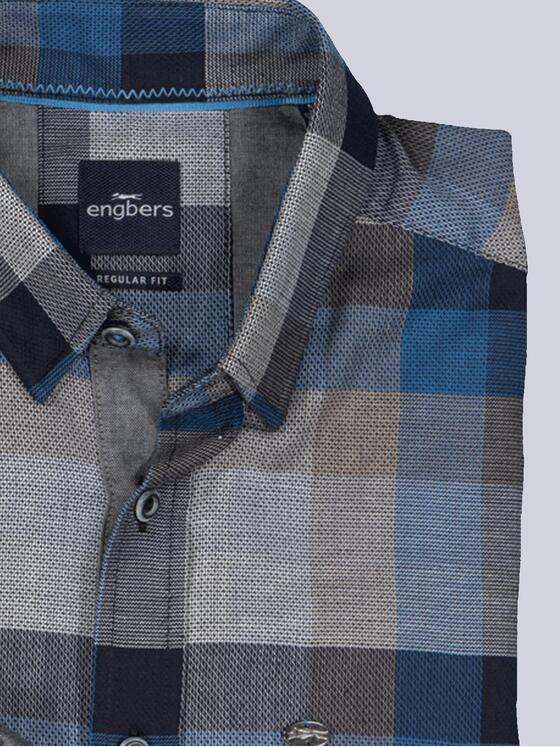 engbers Herren Langarm-Hemd kariert Tuerkis 36088