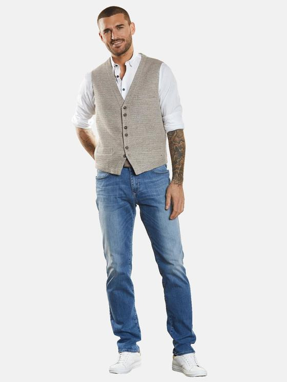 emilio adani Herren Sakko-Weste strukturiert Beige 34322
