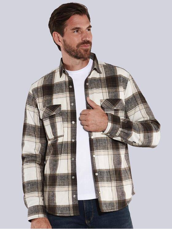 engbers Herren Langarm-Hemd kariert Braun 35476