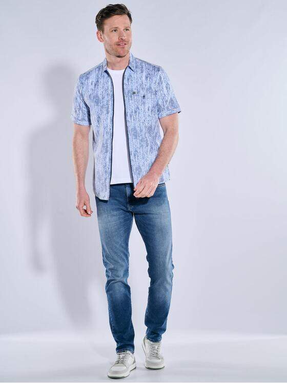 engbers Herren Kurzarm-Hemd gemustert Brilliantblau 39036