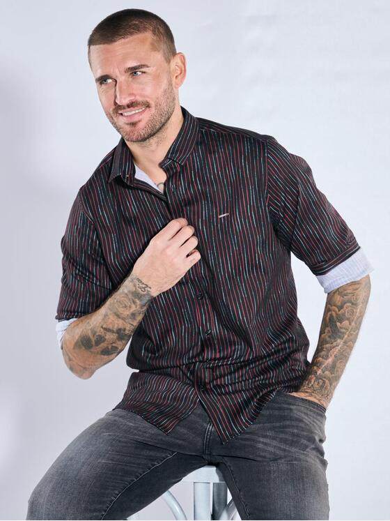 emilio adani Herren Hemd gemustert Rot 39925