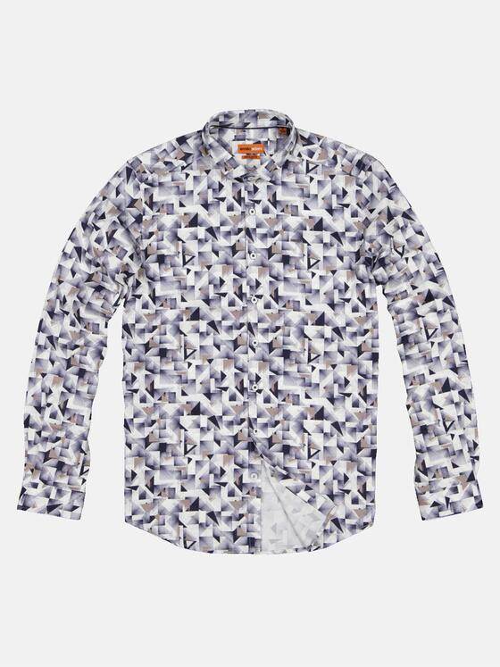emilio adani Herren Langarm-Hemd gemustert Blau 32633
