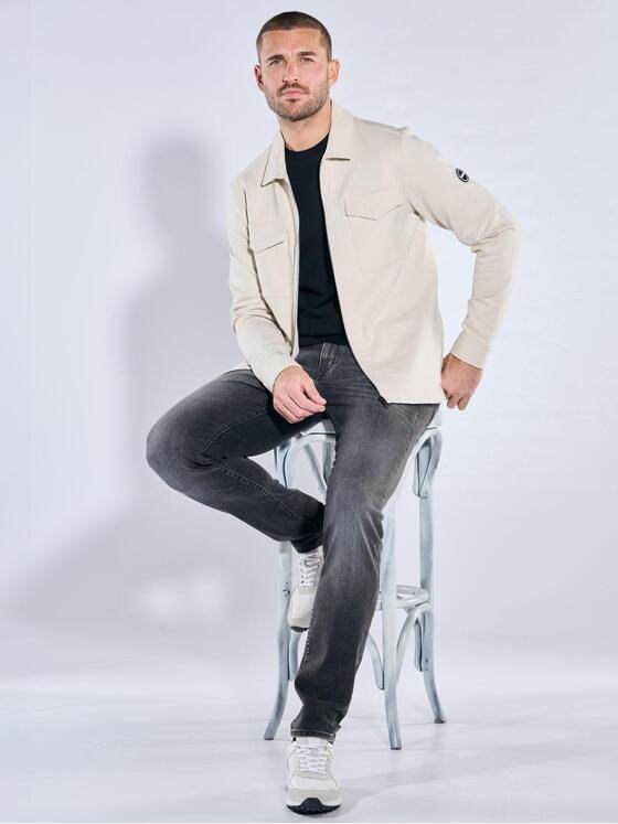 emilio adani Herren Overshirt aus Sweat-Material Beige 40123