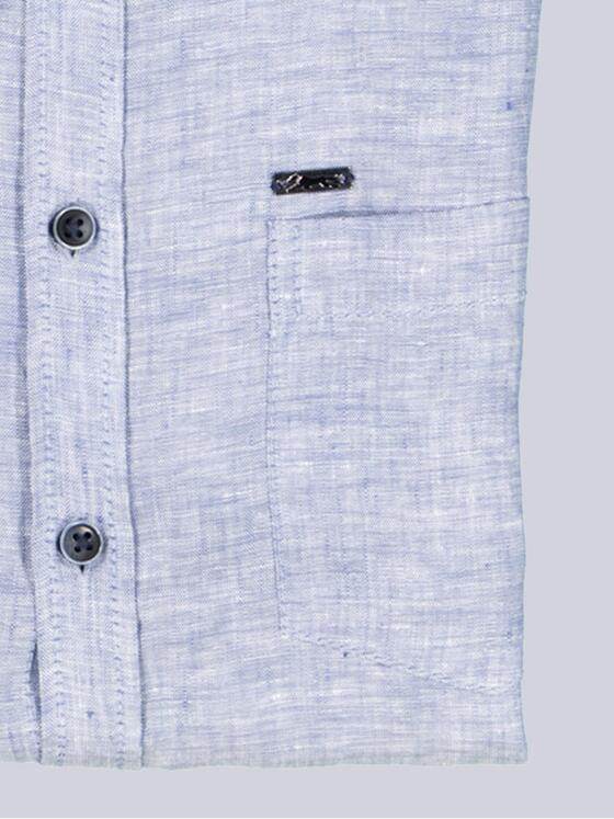 engbers Herren Kurzarm-Hemd aus Leinen Indigoblau 38577