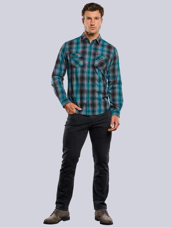engbers Herren Karohemd Petrolblau 33633