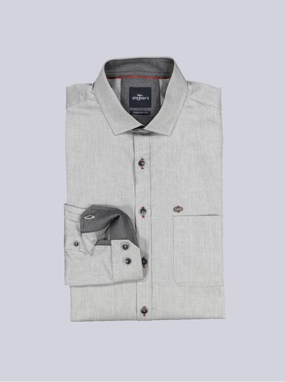 engbers Herren Langarm-Hemd uni Grau 35798