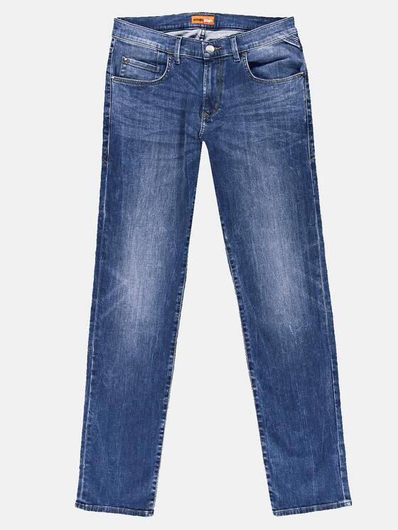 emilio adani Herren Modisch gewaschene Jeans mit schmaler Passform Blau 30297