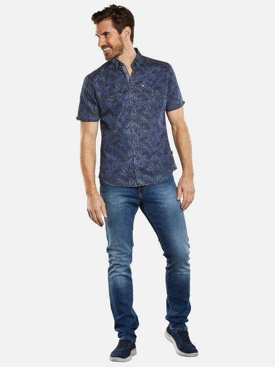 engbers Herren Kurzarm-Hemd gemustert Blau 34354