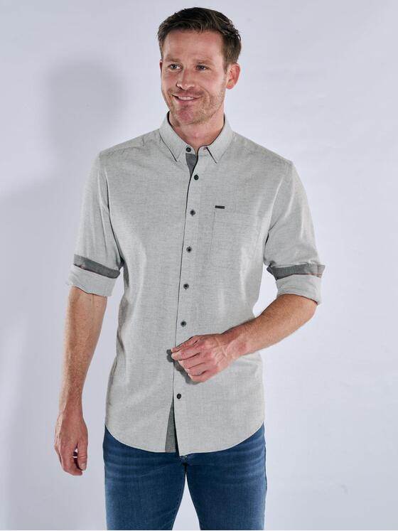 engbers Herren Lnagarm-Hemd uni Silbergrau 39322