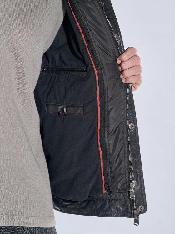 engbers Herren Lederjacke mit heraustrennbarem Inlet Schwarz 39275