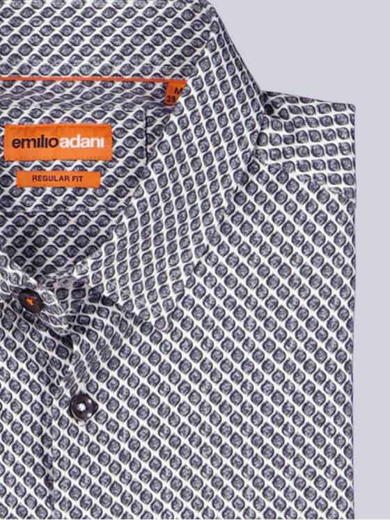 emilio adani Herren Langarm-Hemd satiniert Hellgrau 39600