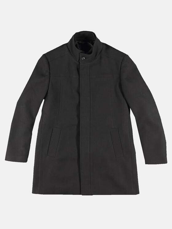 emilio adani Herren Mantel mit verdeckter Knopfleiste Schwarz 30223