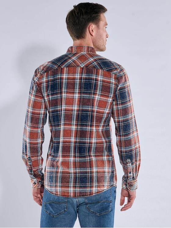 engbers Herren Langarm-Hemd kariert Orange 39640