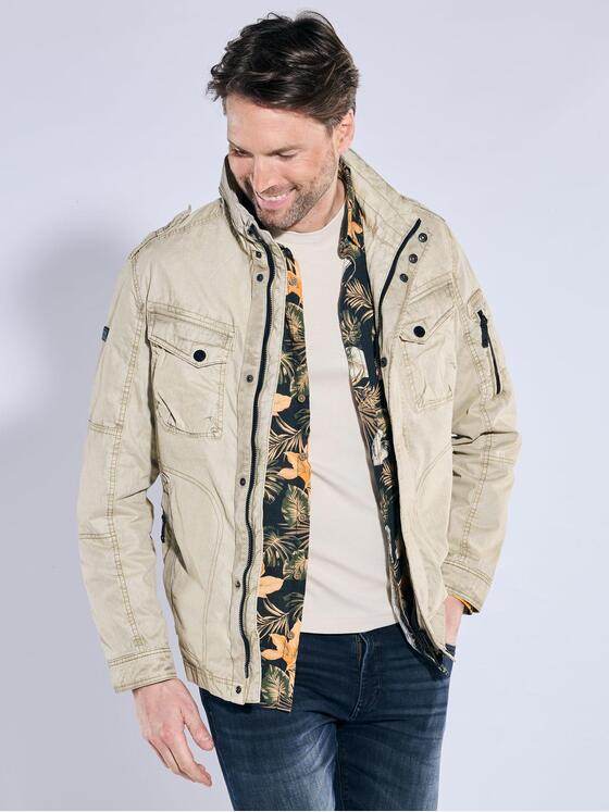engbers Herren Jacke mit Kontrastdetails Beige 38373