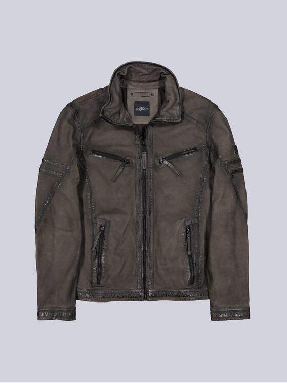 engbers Herren Lederjacke aus Nubuk-Leder Braun 39099
