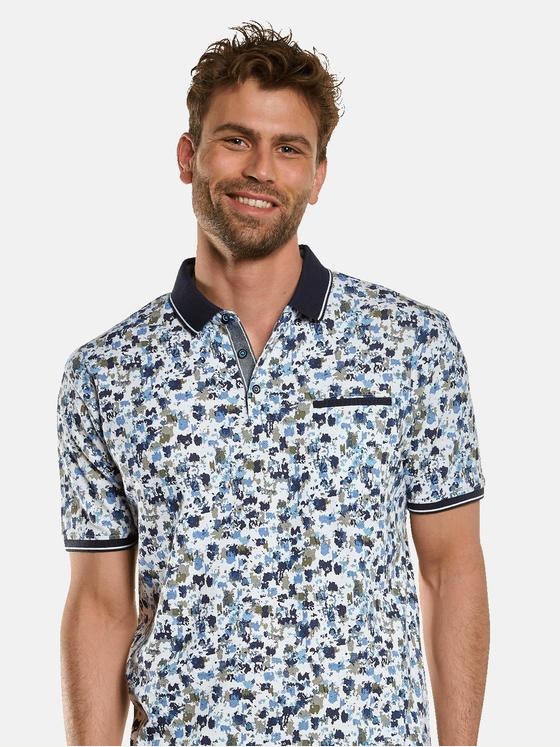 engbers Herren Polo-Shirt gemustert Oliv 33076