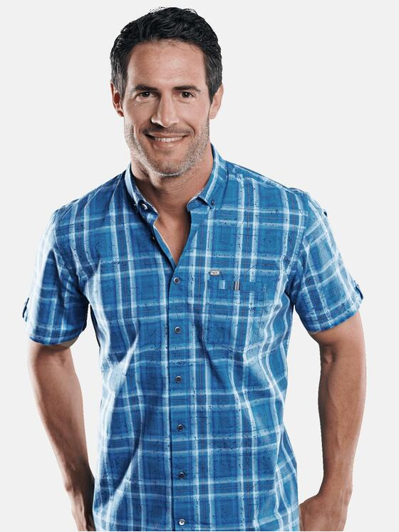 engbers Herren Außergewöhnliches Karo-Hemd Blautuerkis 29083