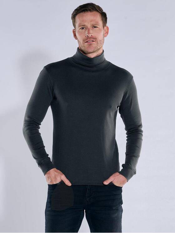 engbers Herren Langarmshirt mit Rollkragen Schwarz 39686