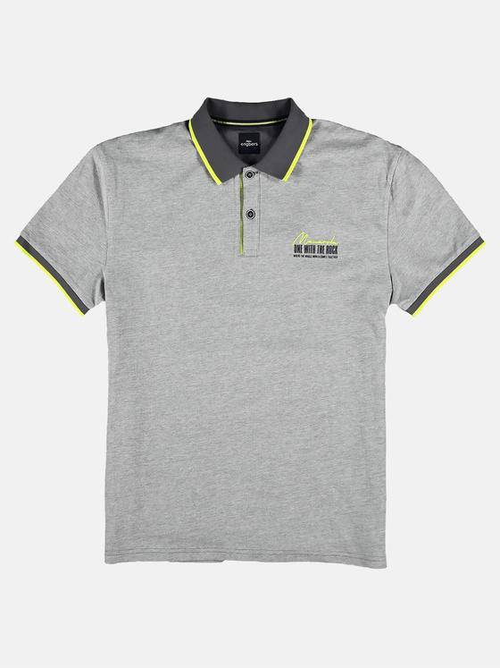 engbers Herren Poloshirt mit Neondetails Mausgrau 29226