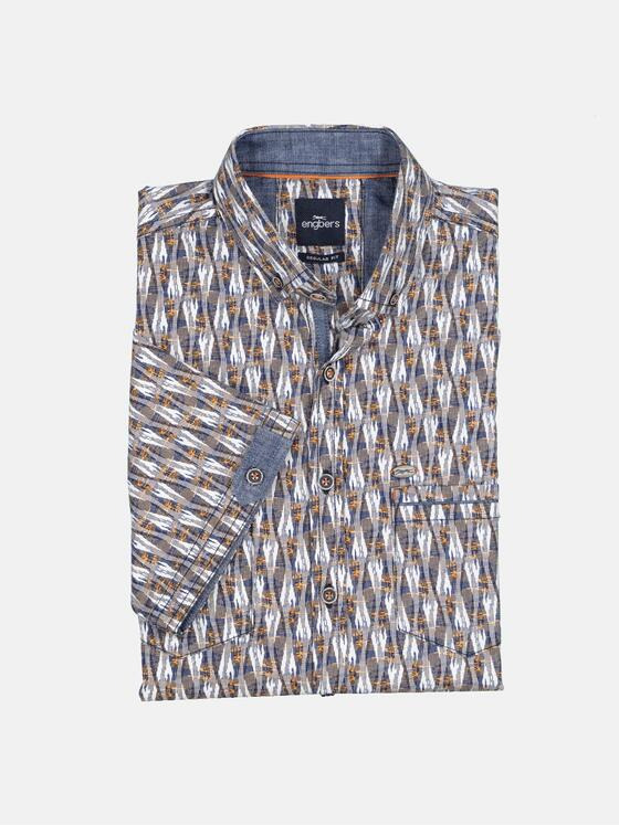 engbers Herren Kurzarm-Hemd gemustert Orange 35332