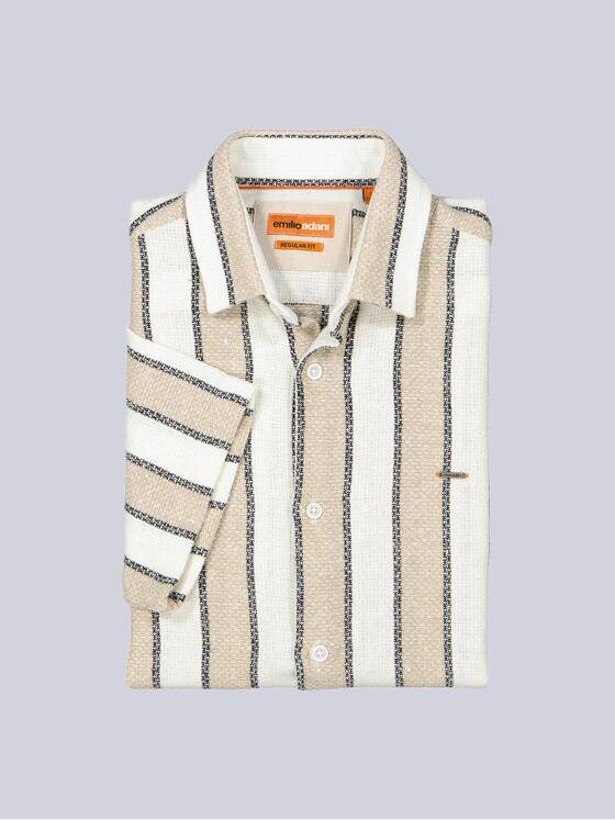 emilio adani Herren Hemd gemustert Beige 36972