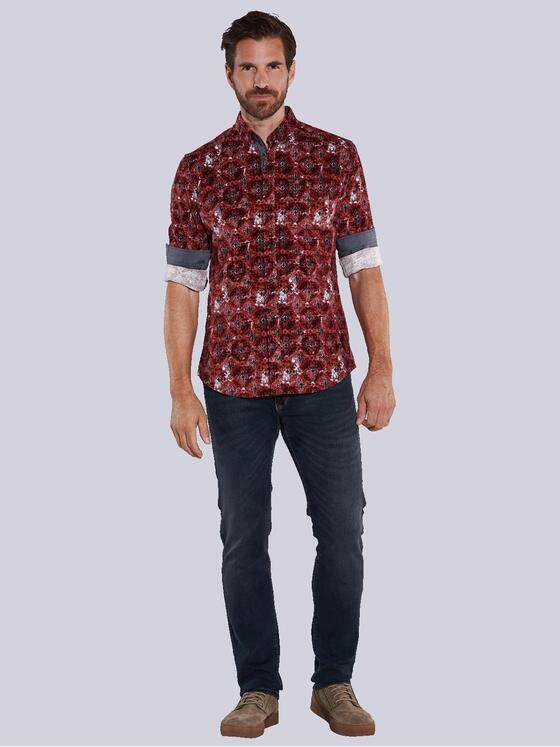 engbers Herren Langarm-Hemd gemustert Rot 35603