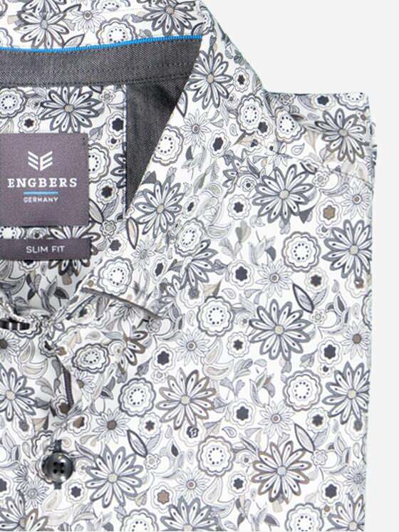 ENGBERS GERMANY Herren Langarm-Hemd in edler Satin-Warenqualität Grau 37625
