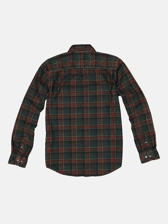 engbers Herren Cord-Hemd kariert Petrolgruen 33378