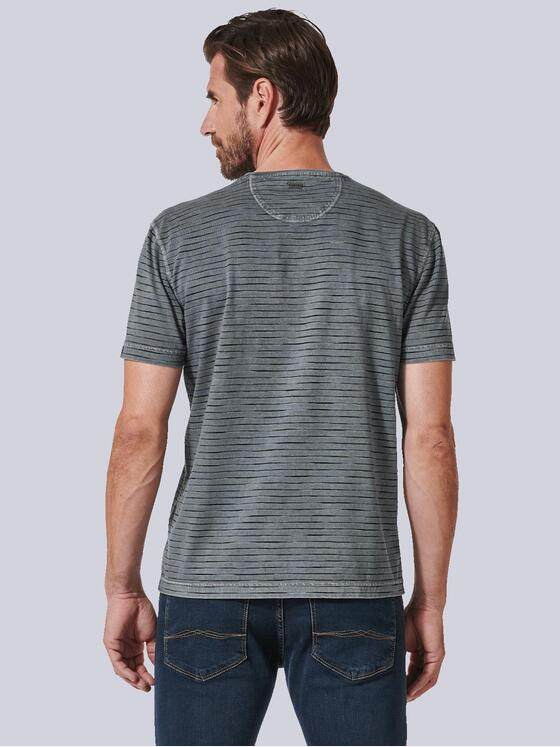 engbers Herren T-Shirt gestreift Grau 35242