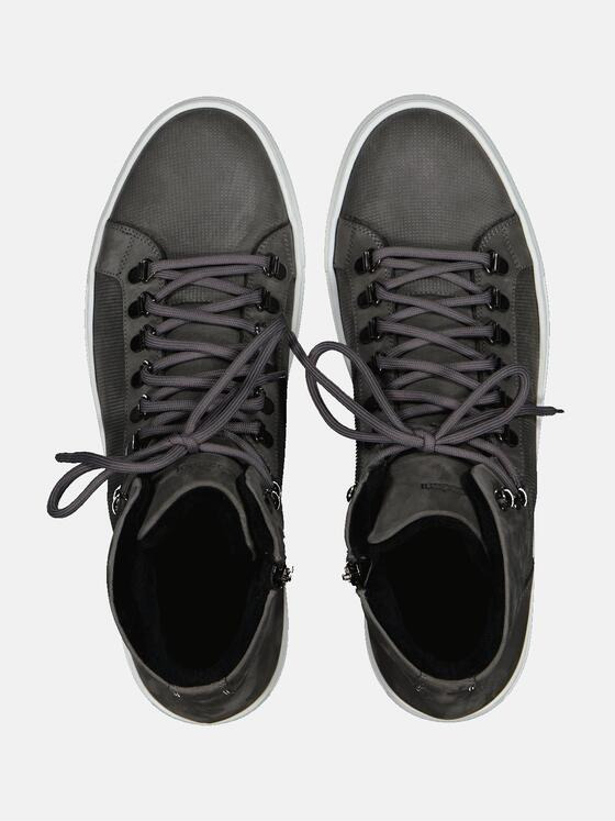 emilio adani Herren High-Sneaker aus Nubukleder Grau 31935